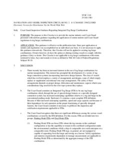 NVIC[removed]Feb 1981 NAVIGATION AND VESSEL INSPECTION CIRCULAR NO[removed]CHANGE 1 INCLUDED Electronic Version for Distribution Via the World Wide Web Subj: