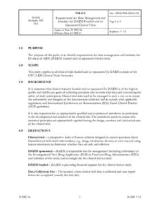 Policy: Requirements for Data Management and Statistics for DAIDS Funded and/or Sponsored Clinical Trials