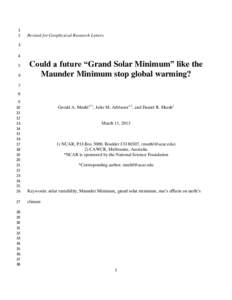 Meteorology / Solar cycle / Maunder Minimum / Sunspot / Sun / Little Ice Age / Global warming / Radiative forcing / Climate change / Climate history / Atmospheric sciences / Climatology