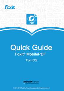 1  Chapter 1 Description Foxit MobilePDF enables you to view and annotate PDF documents on the go, allowing you to work on your PDF documents anytime, anywhere.