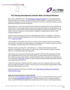 ALS Therapy Development Institute Adds Two Board Members