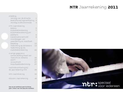 NTR Jaarrekening 2011 Inleiding 	 Verslag van de directie
