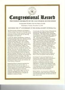 Congressional &ecorb PROCEEDINGS AND DEBATES OF THE lllth CONGRESS, SECOND SESSION The Honorable Jeff Miller of the First District of Florida Washington, Tuesday, November 16, 2010 HONORING THE 75™ ANNIVERSARY OF THE C