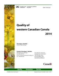 Quality of western Canadian Canola 2014