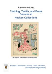 Reference Guide  Clothing, Textile, and Dress Sources at Hocken Collections