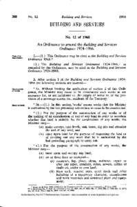 BUILDING AND SERVICES No. 12 of 1968 An Ordinance to amend the Building and Services Ordinance[removed].—(1.) This Ordinance may be cited as the Building and Services