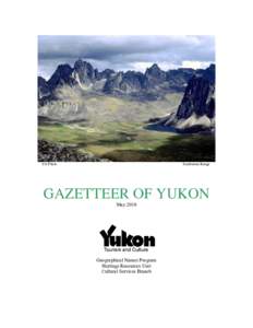 YG Photo  Tombstone Range GAZETTEER OF YUKON May 2010