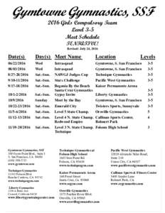 2016 Compulsory Meet Schedule_SSF.pub