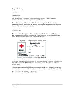 Proposed Labeling Labeling Package Insert The package insert is printed by vendor and consists of black typeface on a white background. Section headers are printed in capital letters. The package insert is 8.5” x 11”