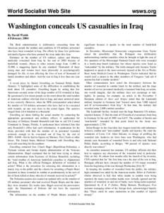 World Socialist Web Site  wsws.org Washington conceals US casualties in Iraq By David Walsh