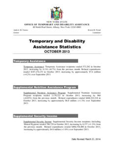 NEW YORK STATE OFFICE OF TEMPORARY AND DISABILITY ASSISTANCE 40 North Pearl Street, Albany, New York[removed]Andrew M. Cuomo Governor