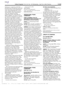 Lhorne on DSK5TPTVN1PROD with NOTICES  Federal Register / Vol. 81, NoWednesday, April 20, Notices testimony in connection with their presentation at the hearing, as provided in sectionof the Commiss