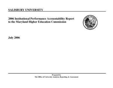 Salisbury University Accountability Report 2005