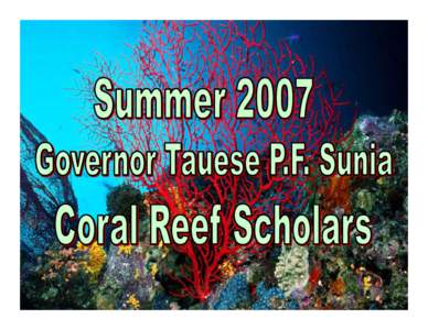 Fisheries / Islands / Physical geography / Water / Coastal geography / Marine biology / Coral reef / Ecosystems