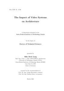 Diss. ETH. No[removed]The Impact of Video Systems