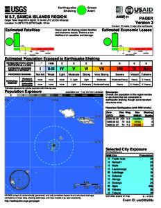 Green Alert Earthquake Shaking M 5.7, SAMOA ISLANDS REGION