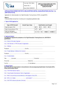 Application Form for FSTD (Helicopter) Initial Qualification