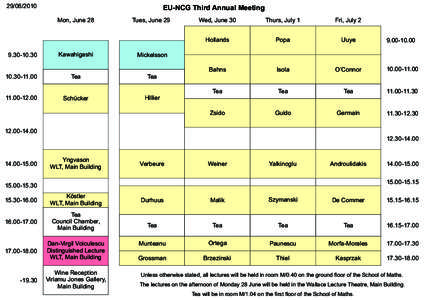 EU-NCG Third Annual Meeting Mon, June