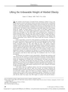 EDITORIAL  Lifting the Unbearable Weight of Morbid Obesity Samer G. Mattar, MD, FACS, Frcs (Ed)  A