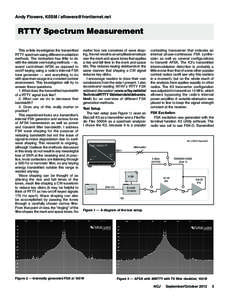 Andy Flowers, KØSM / [removed]  RTTY Spectrum Measurement This article investigates the transmitted RTTY spectrum using different modulation methods. The motivation has little to do