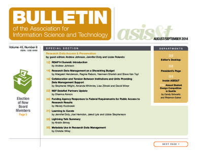 BULLETIN of the Association for Information Science and Technology Volume 40, Number 6