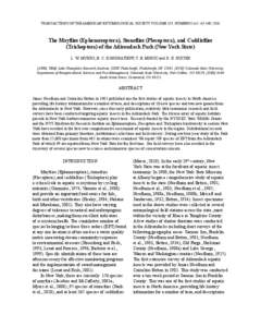 TRANSACTIONS OF THE AMERICAN ENTOMOLOGICAL SOCIETY VOLUME 137, NUMBERS 1+2: 63-140, 2011  7KH0D\ÀLHV(SKHPHURSWHUD6WRQHÀLHV3OHFRSWHUDDQG&DGGLVÀLHV