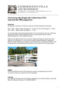 Informationen zur Anmietung des Steges der Liebermann-Villa