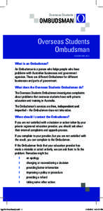 Overseas Students  Overseas Students Ombudsman November 2012