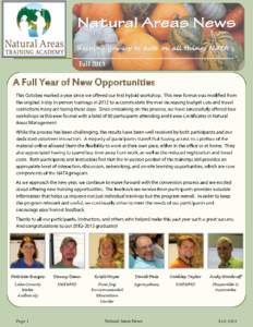 Keeping you up to date on all things NATA Fall 2013 A Full Year of New Opportunities  Patricia Burgos