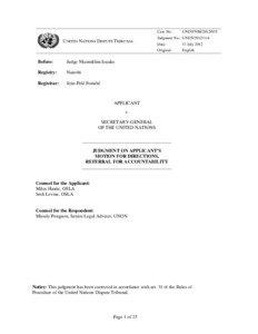 Case No.:  UNITED NATIONS DISPUTE TRIBUNAL