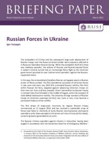 Briefing Paper Royal United Services Institute   Russian Forces in Ukraine