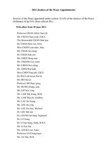 2012 Justices of the Peace Appointments  Justices of the Peace appointed under section 3(1)(b) of the Justices of the Peace