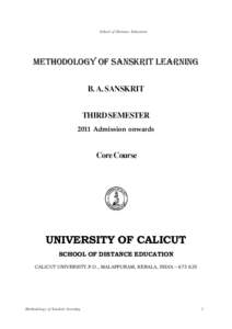 BA Sanskrit III Sem.Core Course Methodology of Sansrit Learning.pmd