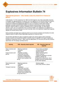 Explosives Information Bulletin 74 v2