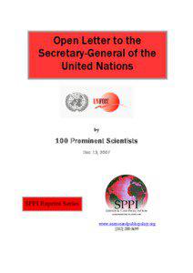 Open Letter to the Secretary-General of the United Nations