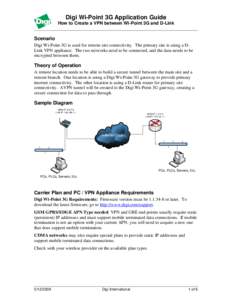 Digi Wi-Point 3G Application Guide How to Create a VPN between Wi-Point 3G and D-Link ________________________________________________________________________ Scenario Digi Wi-Point 3G is used for remote site connectivit