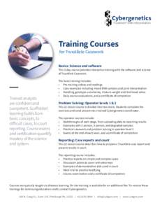 TrueAllele® DNA interpretation  Training Courses for TrueAllele Casework  Basics: Science and software