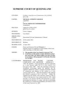SUPREME COURT OF QUEENSLAND CITATION: Graham v Legal Services Commissioner (No[removed]QCA 306