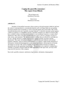 Journal of Academic and Business Ethics  Caging aging the guerrilla consumer: The report from IIllinois Wayne Koprowski