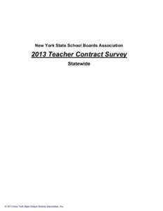 New York State School Boards AssociationTeacher Contract Survey Statewide  © 2013 New York State School Boards Association, Inc.