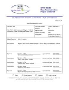 ORAU TEAM Dose Reconstruction Project for NIOSH Oak Ridge Associated Universities I Dade Moeller I MJW Technical Services Page 1 of 63