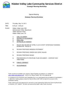 Parliamentary procedure / Agenda / Meetings / Public comment