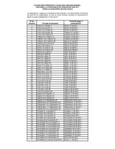 PLAZOS PARA PRESENTAR Y PAGAR DECLARACION SEMANAL GRAVAMEN A LOS MOVIMIENTOS FINANCIEROS AÑO 2011 ARTICULO 28 DECRETO 4836 DIC[removed]La presentación y pago de la declaración del Gravamen a los Movimientos Financiero