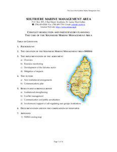 The Case of the Soufrière Marine Management Area  SOUFRIERE MARINE MANAGEMENT AREA