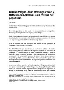 NUEVA SOCIEDAD NRO.34, ENERO-FEBRERO 1978, PP[removed]Getulio Vargas, Juan Domingo Perón y