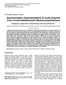 African Journal of Microbiology Research Vol. 6(14), pp[removed], 16 April, 2012 Available online at http://www.academicjournals.org/AJMR DOI: [removed]AJMR12.026