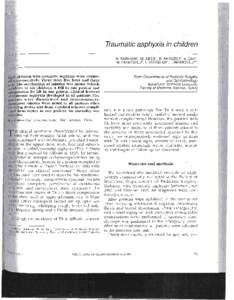 Traumatic asphyxia if] chilaten H.SARIHAN*, M. ABES*, R. AKYAZICI*,A. CAY*, M. IMAMOGLU*,1. TASDELEN*, EIMAMOGLU** . . dren with traumatic asphyxia were evaluatspectively. There were five boys and three e mechanism of in