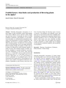 Oecologia DOIs00442COMMUNITY ECOLOGY - ORIGINAL RESEARCH  Fruitful factors: what limits seed production of flowering plants