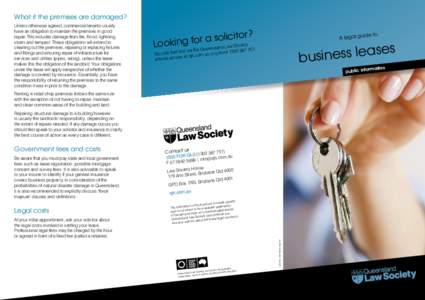 A legal guide to business leases - Public Information Brochure