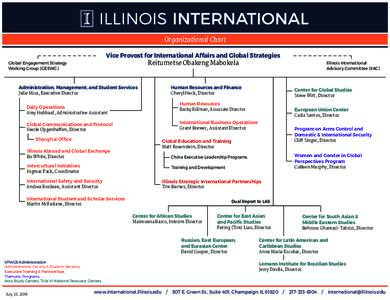 Organizational Chart Vice Provost for International Affairs and Global Strategies Reitumetse Obakeng Mabokela Global Engagement Strategy Working Group (GESWG)